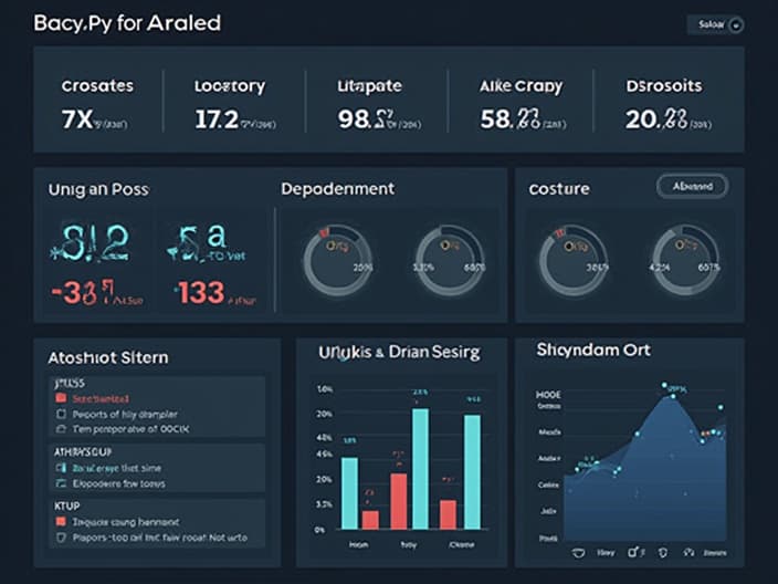 Analytics dashboard showing creative performance metrics, engagement rates for different campaign elements