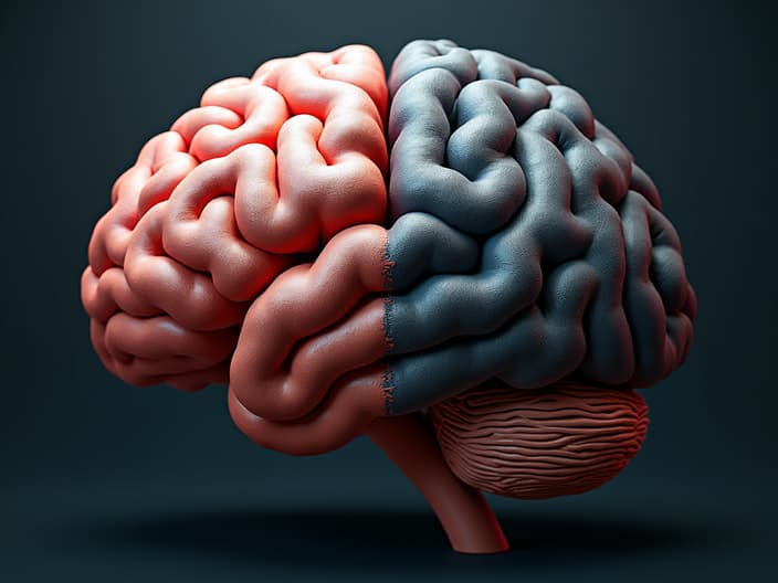 Artistic rendering of a brain and a mind, symbolizing the difference between the two