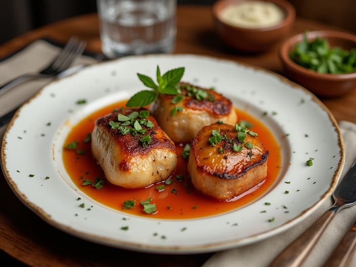 Beautifully plated home-cooked meal, restaurant-style presentation