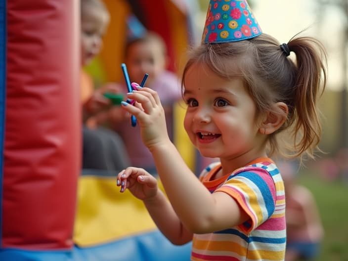 Birthday party ideas for a 5-year-old, such as a bounce house and face painting