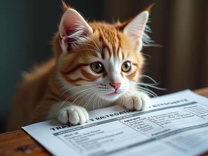 Cat's identification documents, such as a microchip or vaccination record