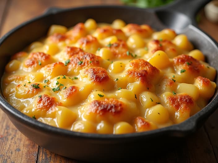 Cheesy potato casserole, comfort food for colder months