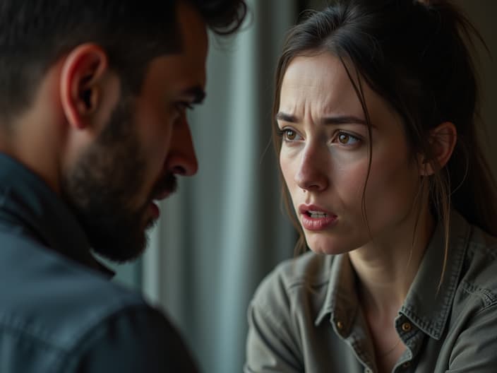 Concerned person listening to a complaining friend, with a supportive expression