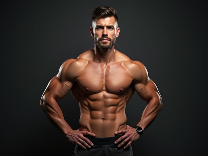 Confident man posing in a professional studio, highlighting strengths