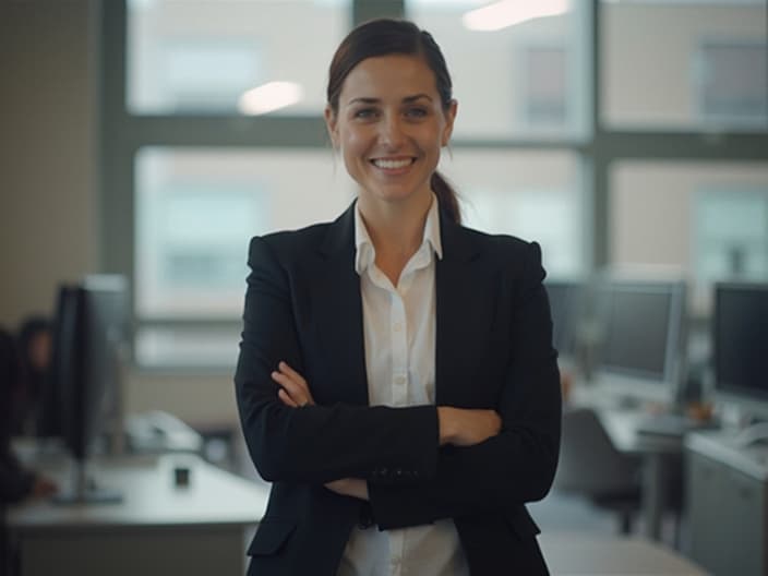 Confident person standing up for themselves in a professional setting