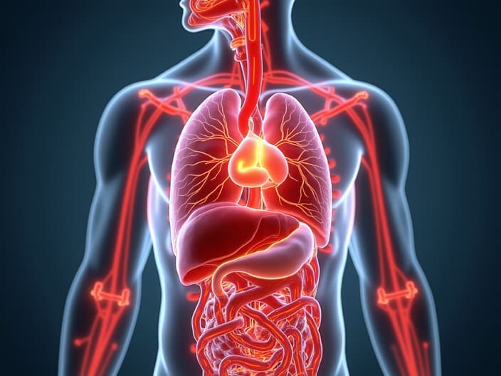 Diagram of the circulatory system and its functioning