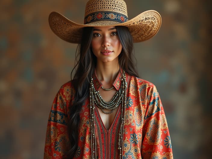 Ethnic pattern outfits, bohemian fashion inspiration