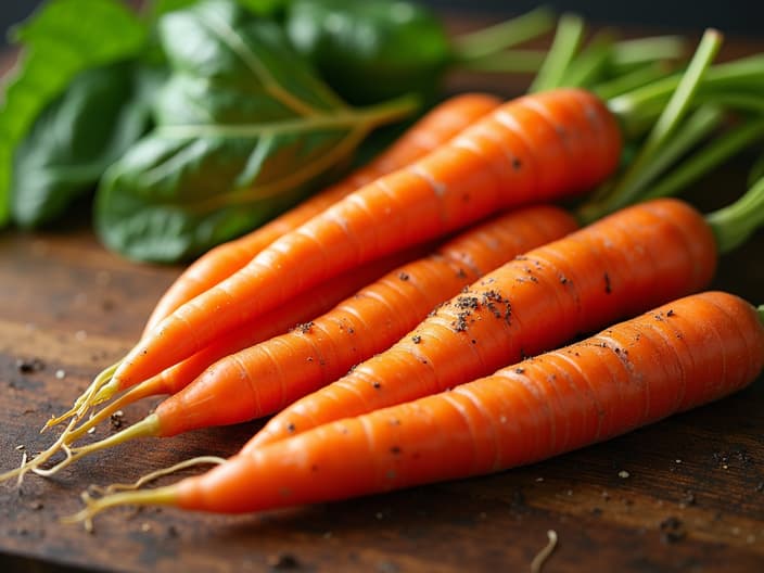 Foods rich in vitamin A, such as carrots, sweet potatoes, and spinach