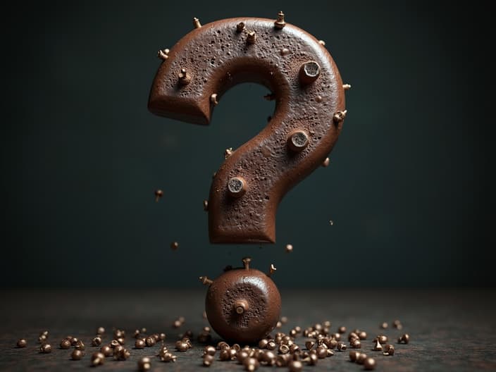 Hammer and nails with a question mark, studio photography