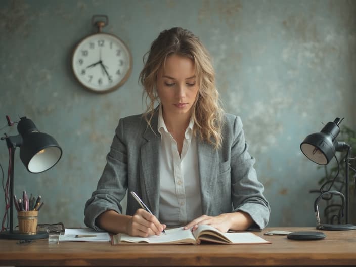 Person balancing work and fitness, time management techniques displayed