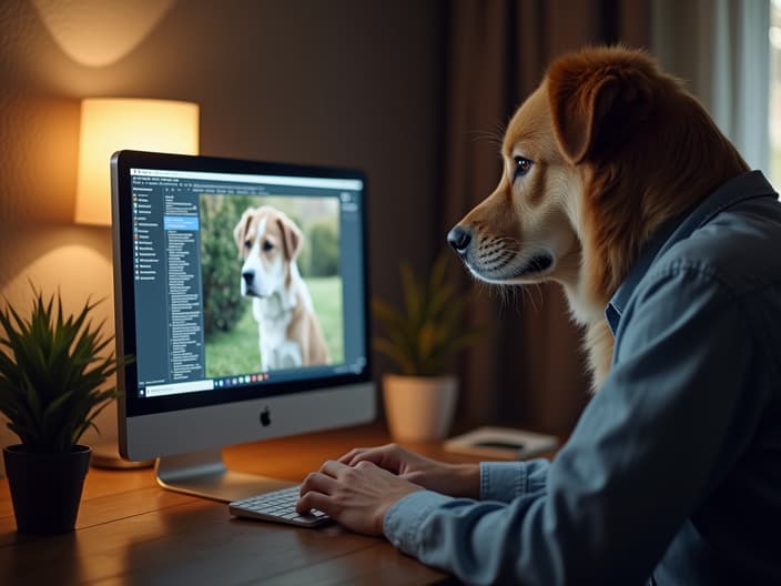 Person browsing a dog owner forum on a computer