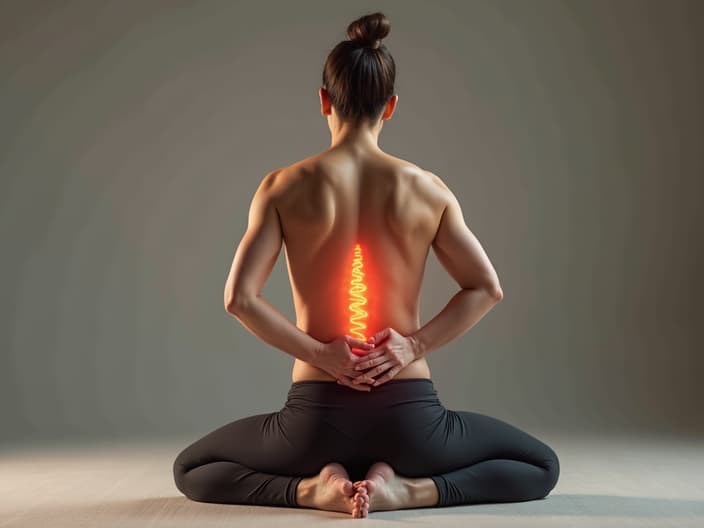 Person doing yoga for back pain relief, yoga instructor explaining poses