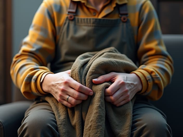 Person donating old clothes to a charity