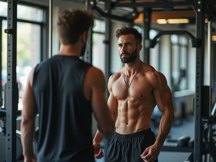 Person returning to workout after break, trainer offering guidance