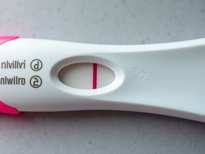 Pregnancy test with a positive result, macro studio photography