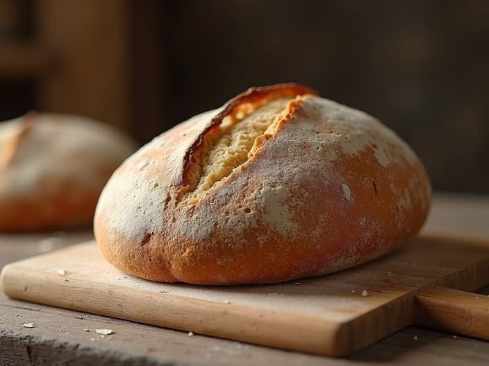 Sourdough bread baking process, artisanal look