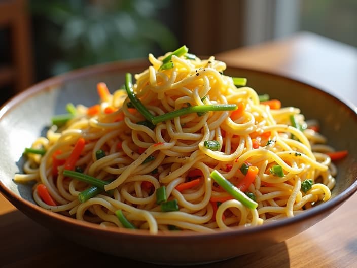 Spiralized vegetable noodles, colorful and fresh