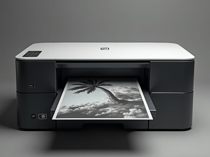 Studio photo of a budget-friendly printer with basic features