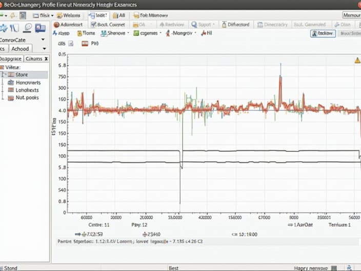 Studio photo of a memory profiler tool showing memory usage over time