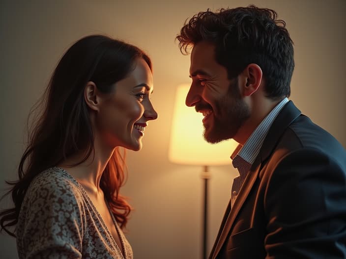 Studio portrait of a couple communicating effectively, symbolizing healthy communication