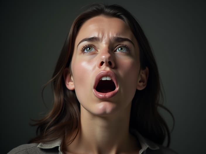 Studio portrait of a person speaking out loud, symbolizing overcoming communication fears