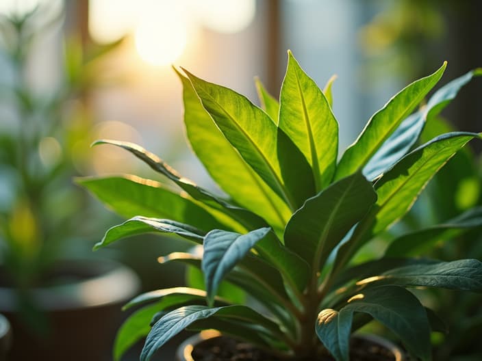 Sun-loving indoor plants, close-up shots, studio lighting