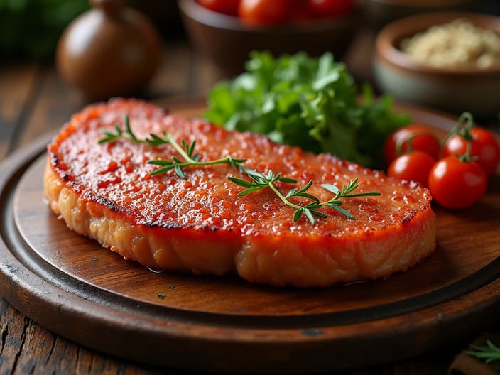 Traditional Polish pork cutlet (schabowy) with sides, homey setting