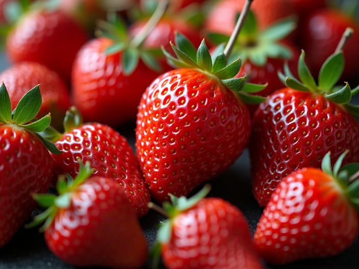 Various organic fertilizers for strawberries, close-up product shot with studio lighting