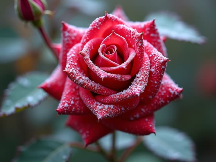 Winter protection for rose bushes, garden winterization techniques, studio shot